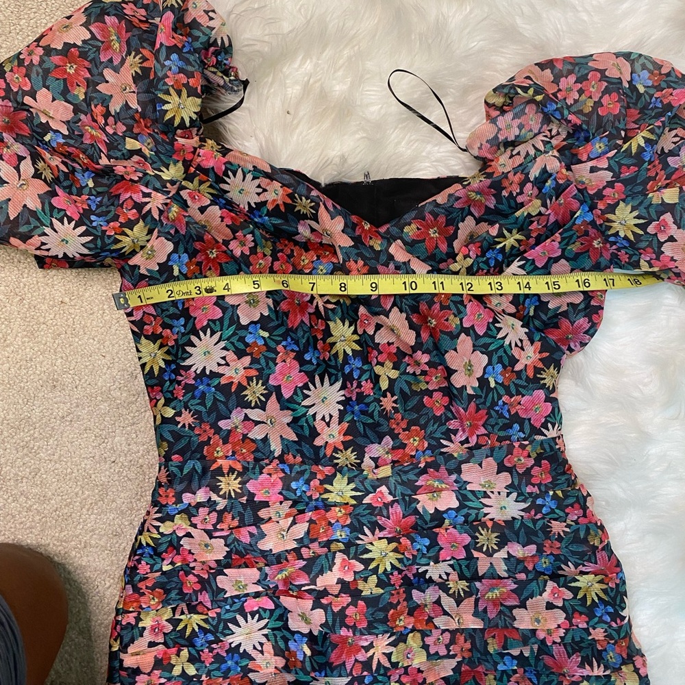 #40 C/MEO Black Garden Floral Mini Dress size M - Picture 10 of 11